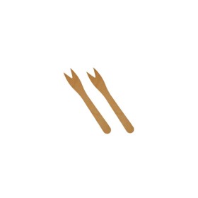 Snack forks wood pure 12 1 cm 82557