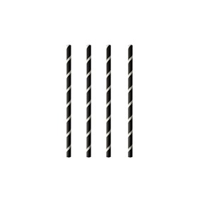 Shake straws paper pure 8 mm 20 cm black white