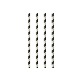 Drinking straws made of paper 6 mm 20 cm black