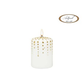 wieca glitter walec ma³y bia³y