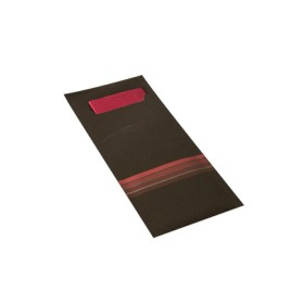 Bags for cutlery 20 cm x 8 5 cm black burgundy