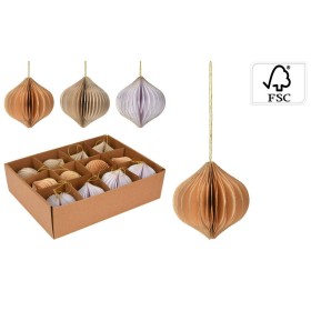 Bombka choinkowa 8cm papierowa 3 kolory Koopma