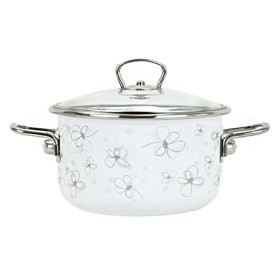 Garnek emaliowany 245,5L Bianco pokrywka szkla