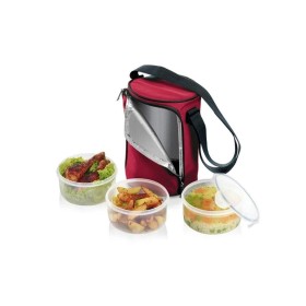 Mena¿ka FRESHBOX z 3 pojemnikami 0,8L bordeaux