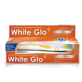 white glo anti plaque whitening toothpaste new