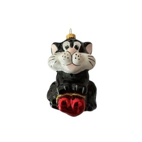 Bombka wi¹teczna na choinkê kot z sercem