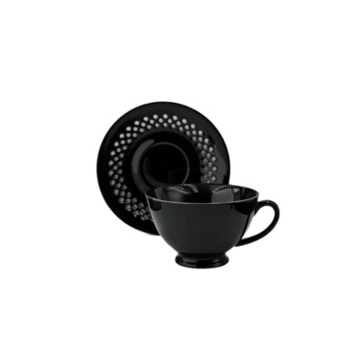 FIili¿anka  260ml ze spodkiem BISETTE czarna 075792 MPLCo